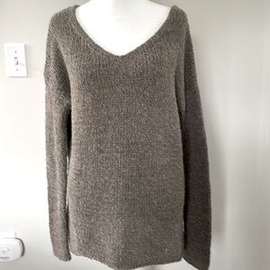 Vince brown v-neck sweater-XS